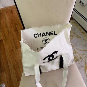 СС makeup line  Black and White Canvas Tote